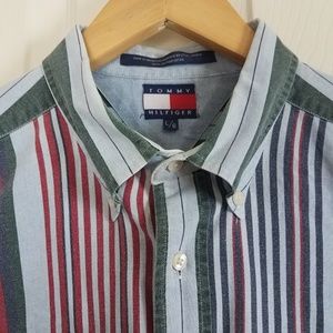 Mens Vintage TOMMY HILFIGER Button Down Shirt L